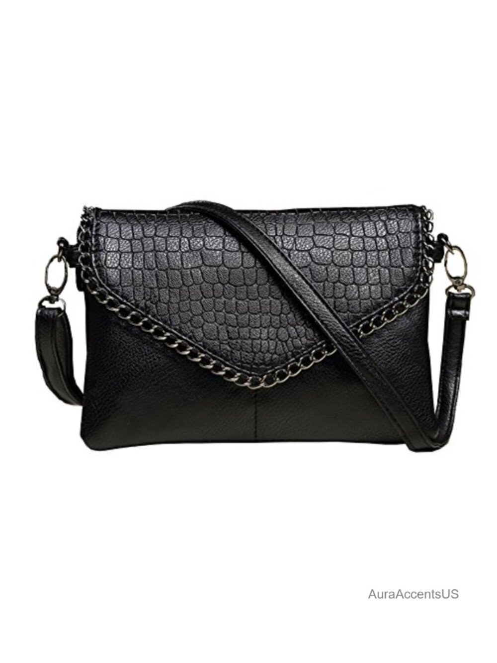 Faux Leather Women's Shoulder Bag with Detachable Strap